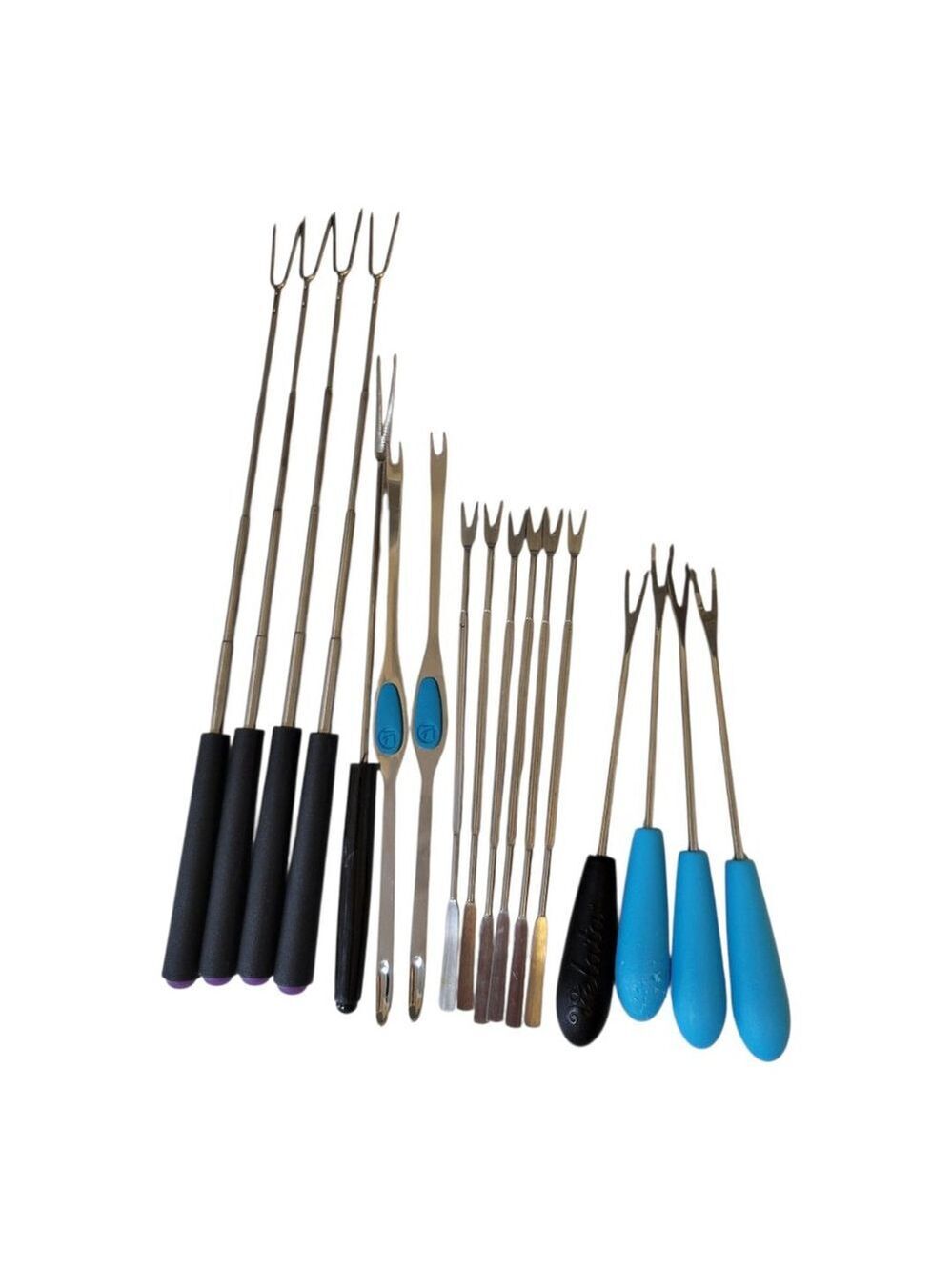 Durable Silver & Black Fondue Forks Collection